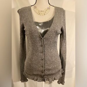 AK Anne Klein shiny button cardigan. S